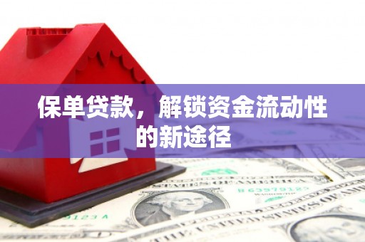 邓州保单贷款，解锁资金流动性的新途径