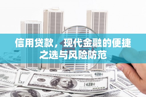 丰顺信用贷款，现代金融的便捷之选与风险防范