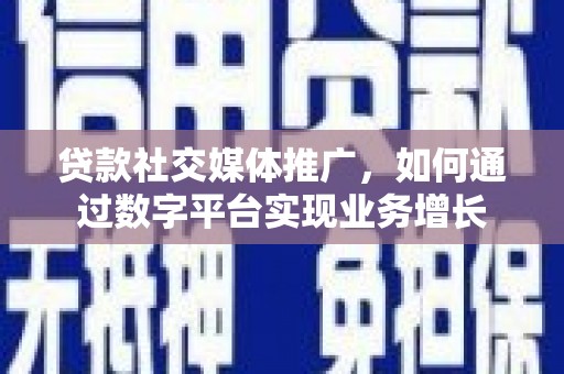 海南贷款社交媒体推广，如何通过数字平台实现业务增长