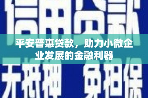 德江平安普惠贷款，助力小微企业发展的金融利器