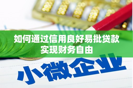 八德如何通过信用良好易批贷款实现财务自由