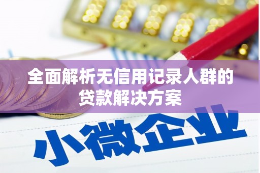 湘东全面解析无信用记录人群的贷款解决方案